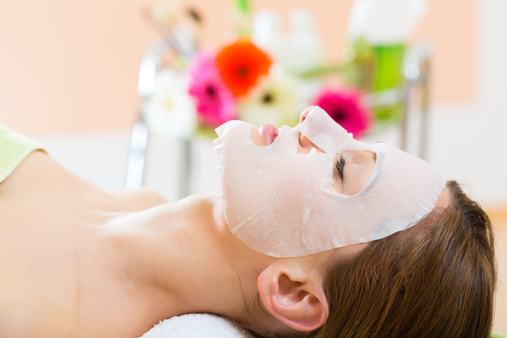 Woman Getting Face Mask in Spa