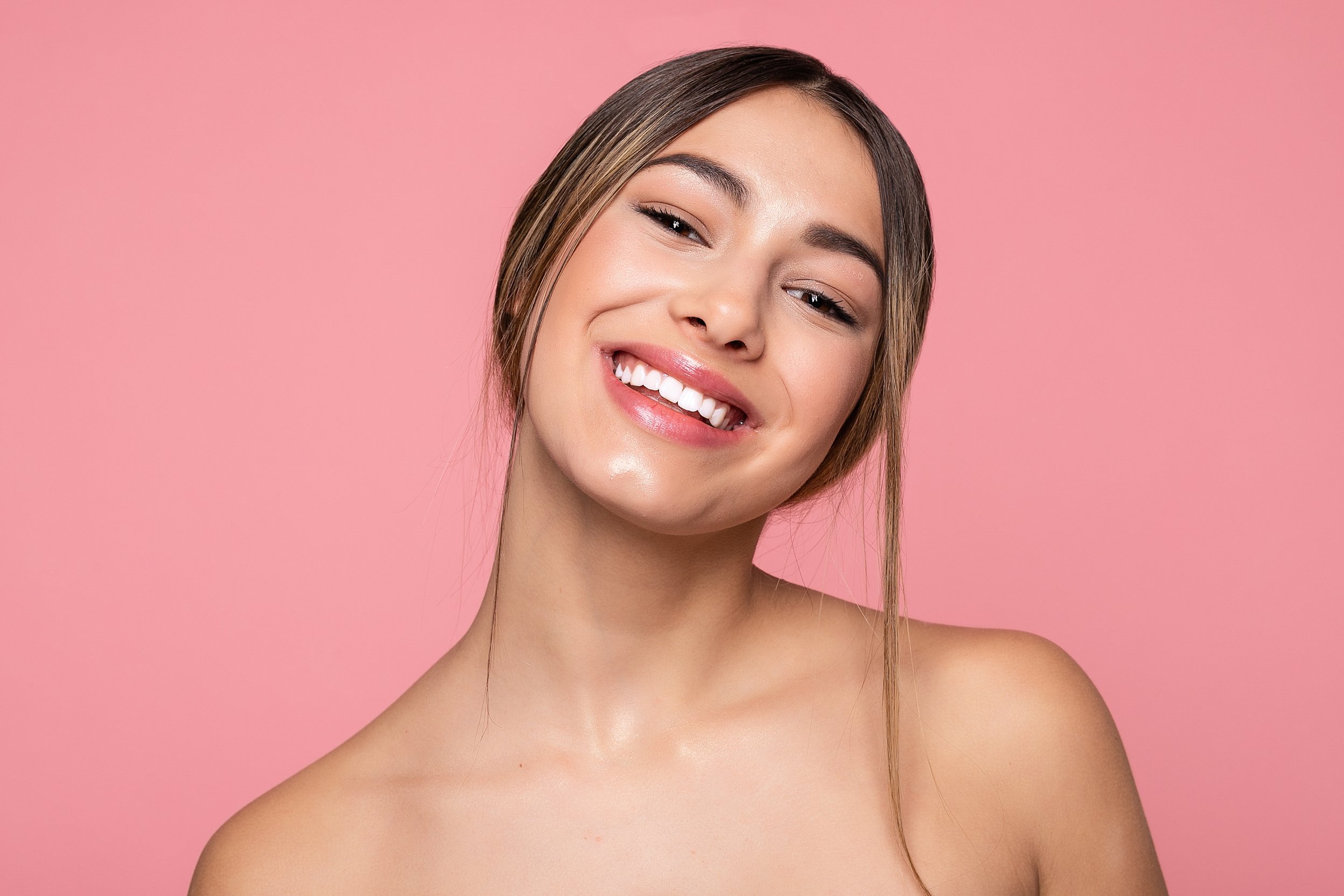 Beauty Woman Face. Closeup of Beautiful Young Female Model